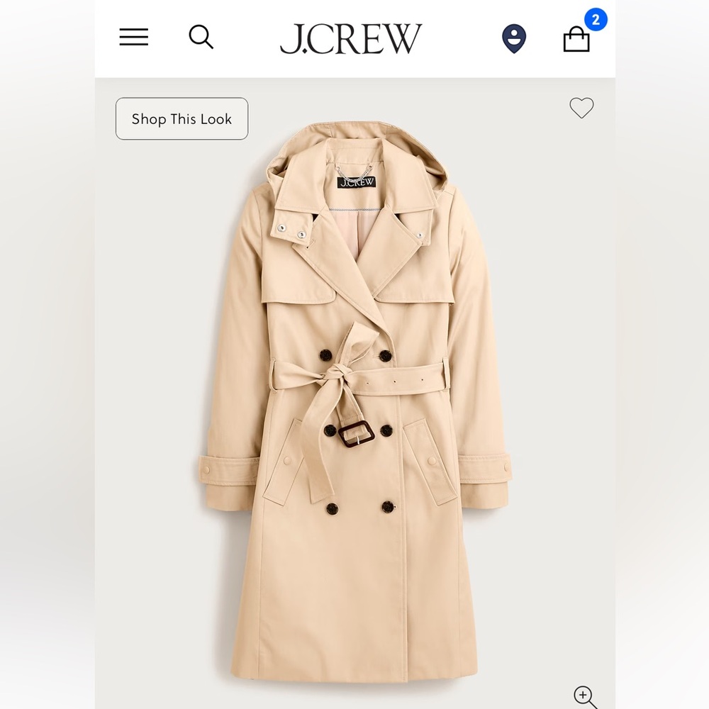 Jcrew Moss Green Trench Coat